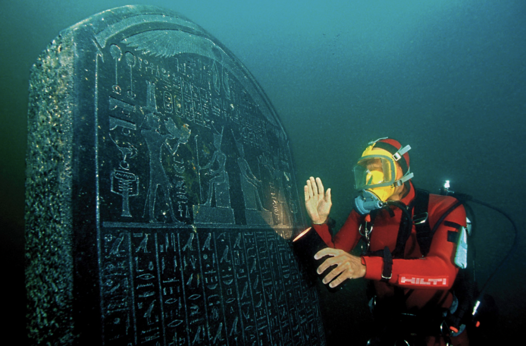 Ancient Egyptian city, Heracleion, Lost City of Heracleion, Ancient history, Archaeological discovery, Underwater exploration, Historical find, Egyptian civilization, 1,200 years ago, Historical site, Rediscovered city,