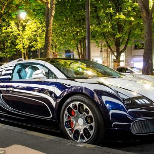 That's one cracking motor! Brave owner parks his unique Bugatti Veyron supercar made of porcelain in Paris street