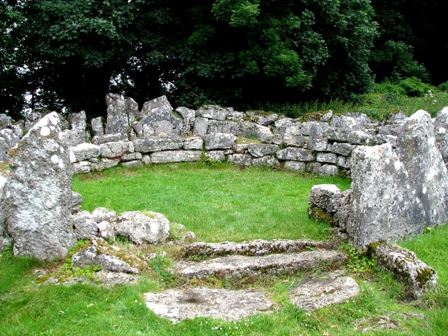 Remains of the round house at the Din Lligwy Ancient Village