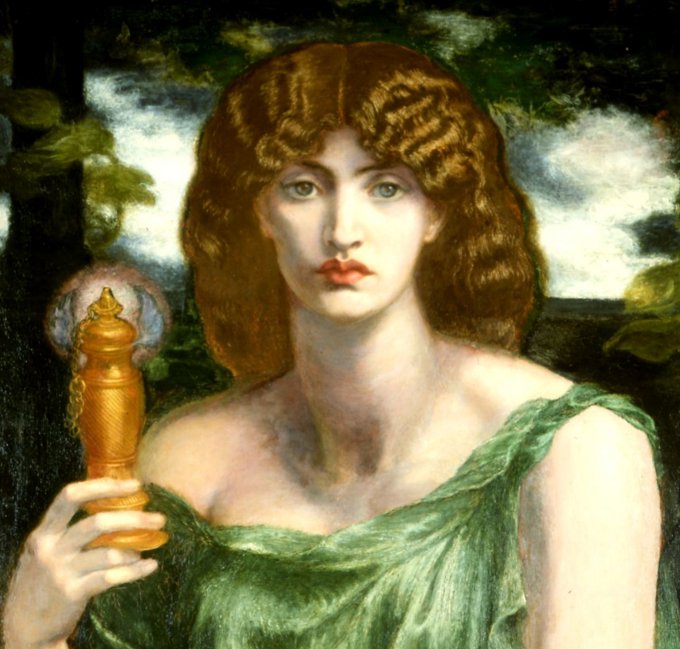 Mnemosyne (aka Lamp of Memory or Ricordanza) by Dante Gabriel Rossetti (c. 1876 to 1881)