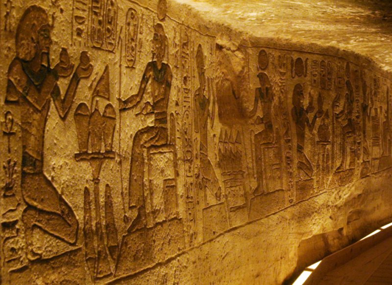 Interior of Ramses II's temple at Abu Simbel