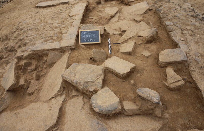 Excavations at the domed church, revealing a room near the entrance. Credit: Antiquity