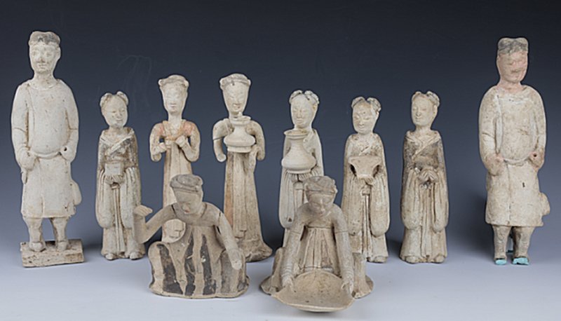 Several porcelain tomb figures were unearthed from a Sui Dynasty (581-618) tomb in Anyang, Central China's Henan province. Image credit: chinadaily.com.cn