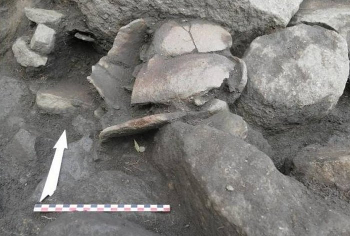 A storage vase was also found among the artifacts, experts said. Florian Soula INRAP 