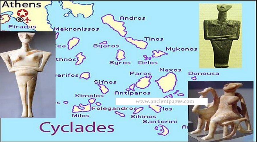 The Cycladic Culture refers to the ancestral Greek culture of the Cycladic islands of the southern Aegean Sea, including the Neolithic (5200-3200 BC) and Early Bronze (3200-2100 BC) ages. The Cycladic culture includes the Minoan civilization.