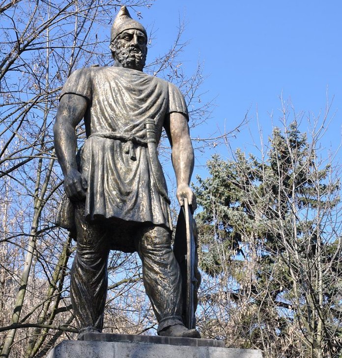 Statue of Decebalus in Deva, Romania