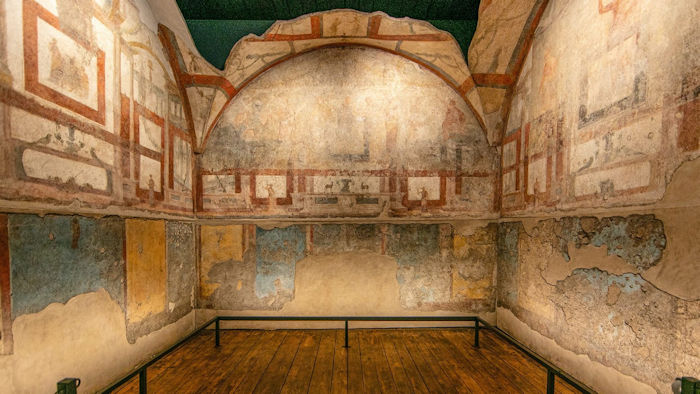 Never-Before-Seen Frescoes From Hadrian's Time Unveiled At Ancient Roman Baths