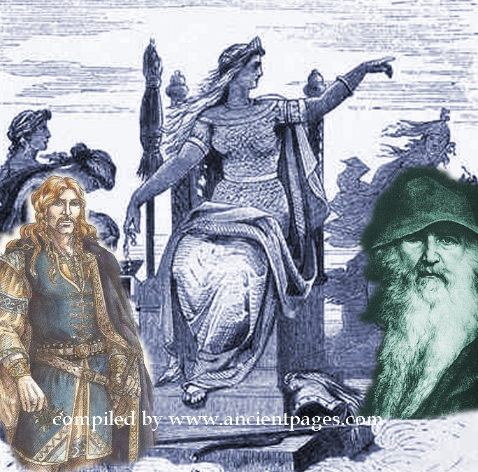 Frigg Balder and Odin