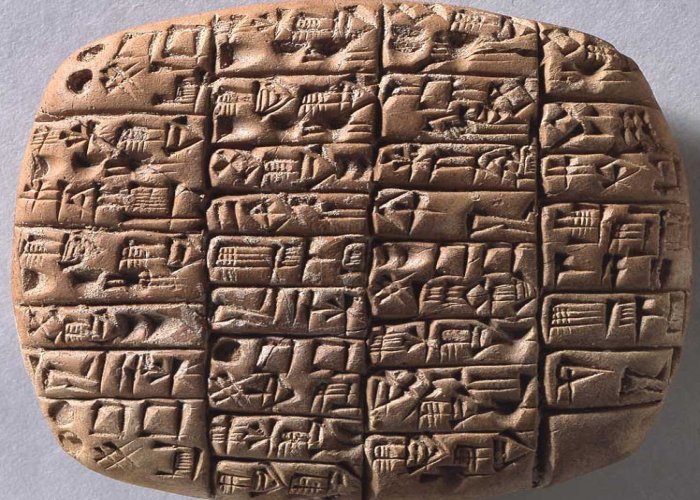 Cuneiform Tablet from Girsu (modern: Tello), dated to 2370 BC. Image credit: Max Planck Gesellschaft 