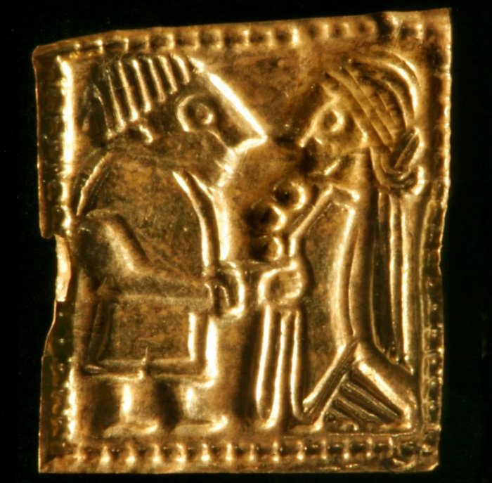 Mysterious Tiny 1,400-Year-Old Gold Foil Figures Found In Pagan Temple