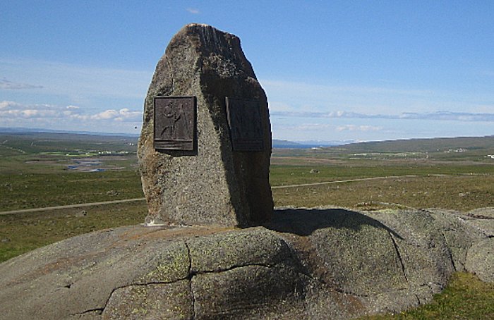 Monument of Grettir the strong in Bjarg, Miðfjörður