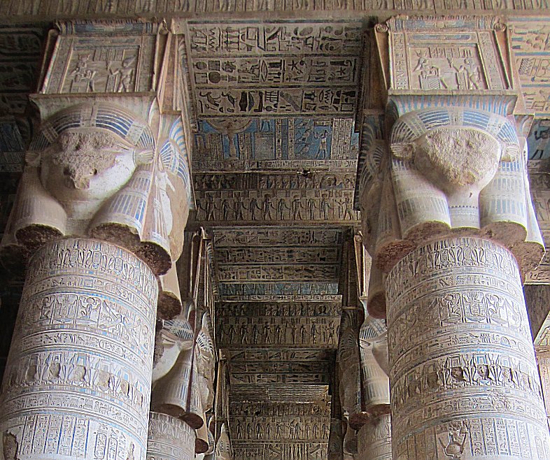 Hypostyle hall of the Temple of Hathor at Dendera, first century AD