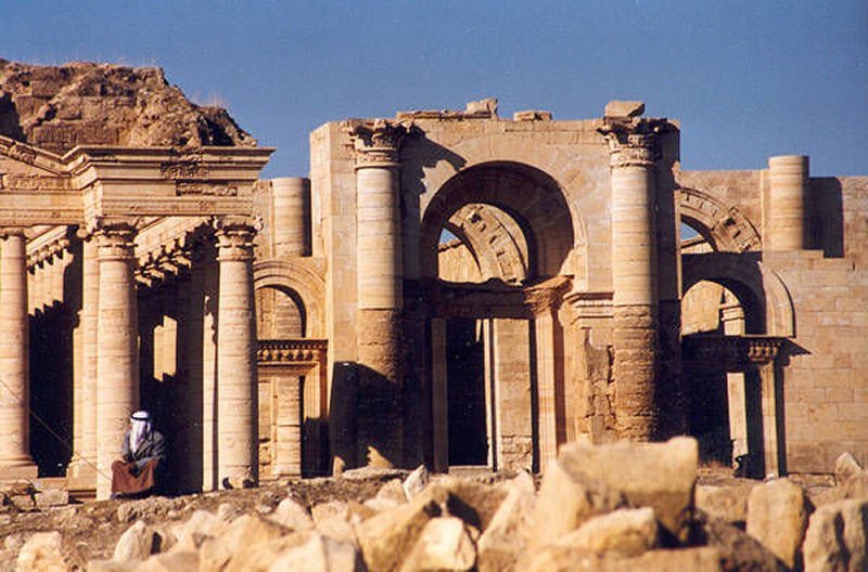 Temple ruins at Hattra, Iraq circa 1988. Image credit: Victrav - source