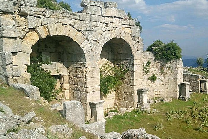 Ruins of a bath house, Cremna, Turkey. 