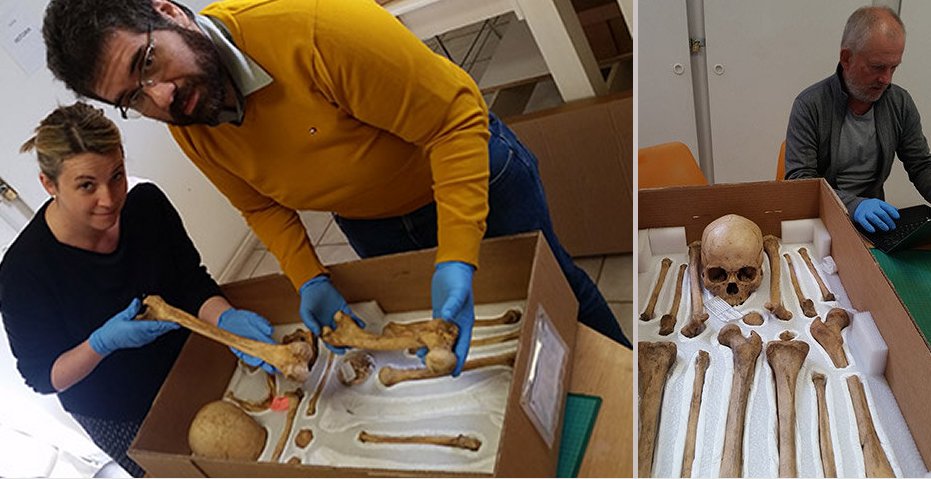 Left: Prof James Goff and the fisherman. Credit: University of Southampton; Right: Genevieve Cain, Prof Pedro Andrade and the fisherman