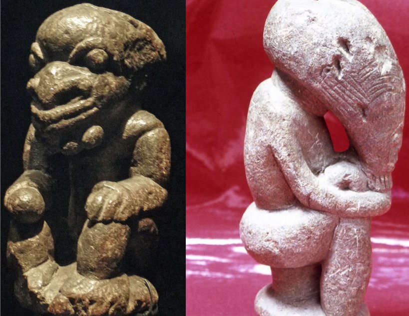 Left: Nomoli people, Mende, Sierra Leone; Right: Nomoli - Soapstone 