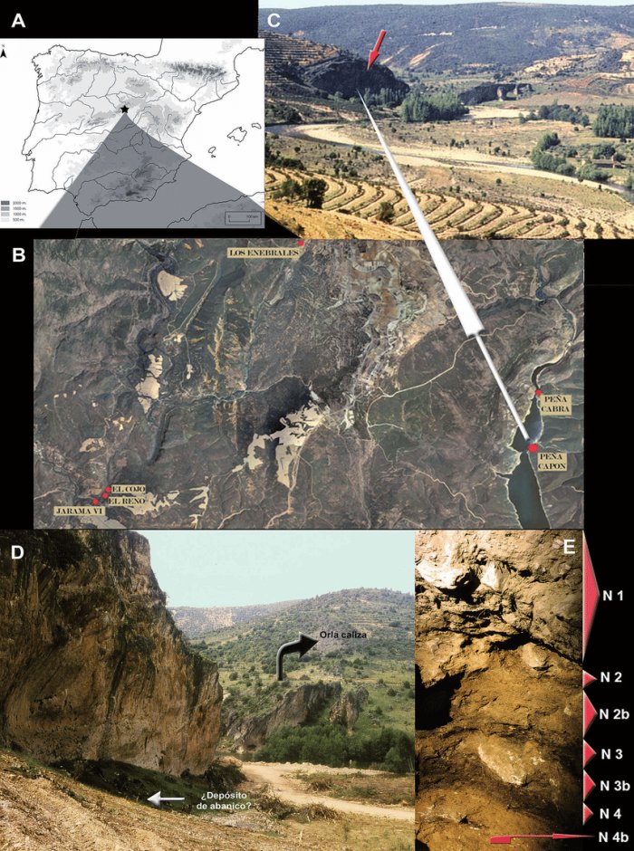 Peña Capón is a north-west oriented limestone rock shelter located in the Sorbe River Valley (Upper Tagus River basin