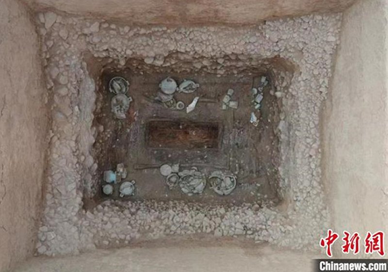 The photo shows a full view of the tomb. The photo is provided by Shanxi Provincial Institute of Archaeology. [Photo/Chinanews.cn]