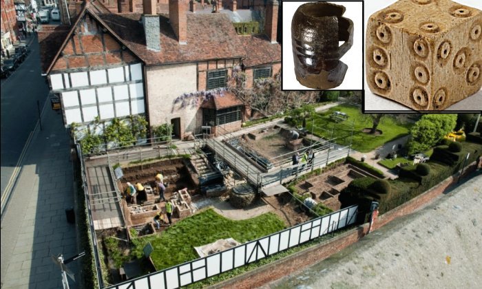 Artifacts in the exhibition were recovered from the former site of William Shakespeare's home New Place in Stratford-Upon-Avon. Credit: Centre of Archaeology