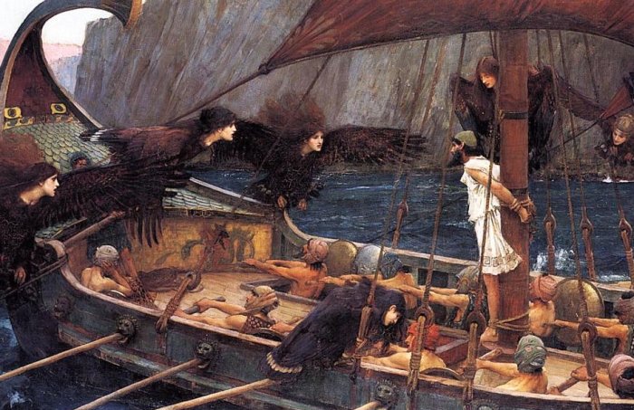 D. W. Waterhouse , Odysseus and the Sirens , 1891 - Public Domain