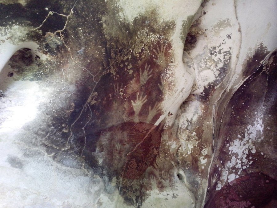 The caves in the Maros-Pangkep karst are situated in South Sulawesi, Indonesia, and contain paintings from the paleolithic considered to be the earliest figurative art in the world, dated to at least 43,900 years ago.