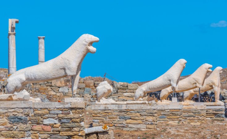 Archaic Marble Lions On The Sacred Island Of Delos