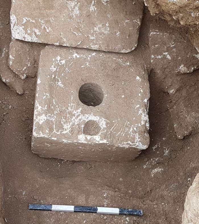 The toilet seat from the estate at Armon ha-Natziv. The site, excavated in 2019, probably dates from the days of King Manᴀsseh, a client king for the ᴀssyrians who ruled for fifty years in the mid-7th century. Credit: Ya’akov Billig