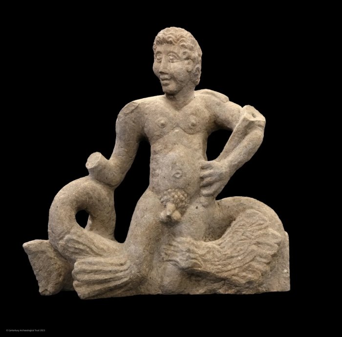 Roman Mausoleum And A Spectacular Statue Of Sea God Triton Found In Kent