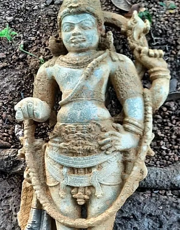 The Vishnumurthy figurine of 12th century AD was found in an abandoned well near a ruined temple near Udupi in India's Karnataka state.