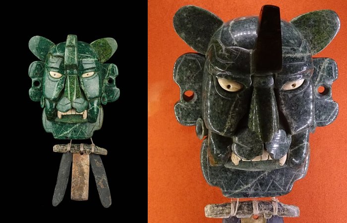 Ancient Jade Mask Of The Zapotec Bat God